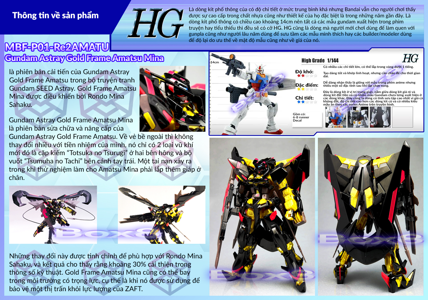 [7-11/12 VOUCHER 8%]Mô Hình Gundam Bandai HG 059 Astray Gold Frame Amatsu Mina 1/144 SEED Astray [GDB] [BHG]
