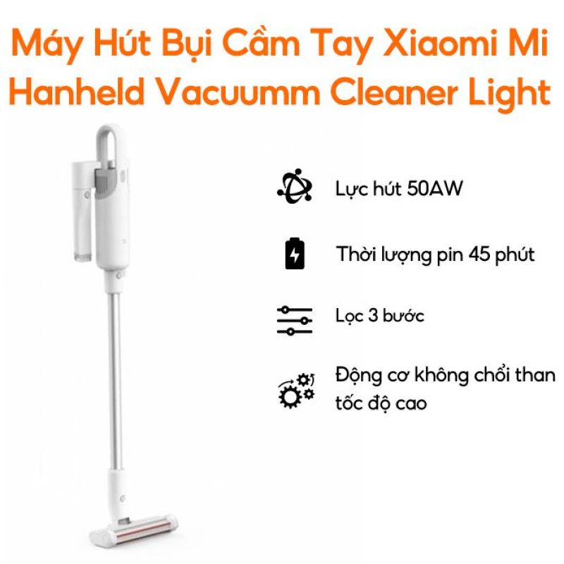 Máy hút bụi cầm tay Mi Handheld Vacuum Cleaner Light | Làm sạch mạnh mẽ 50 AW | Không Dùng Dây - Hàng Chính Hãng - Bảo Hành 12 Tháng