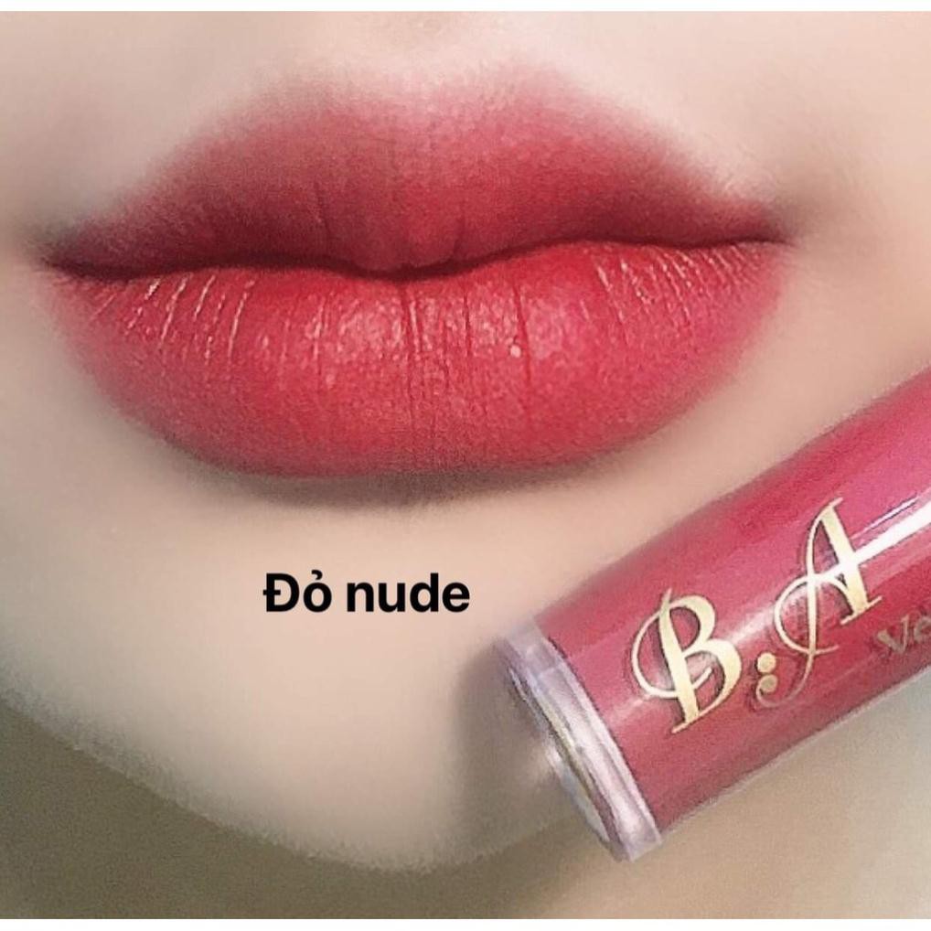 [HCM][Đỏ Nude] Son Kem Lì Nắp Vàng Cao Cấp B.A Màu Đỏ Nude