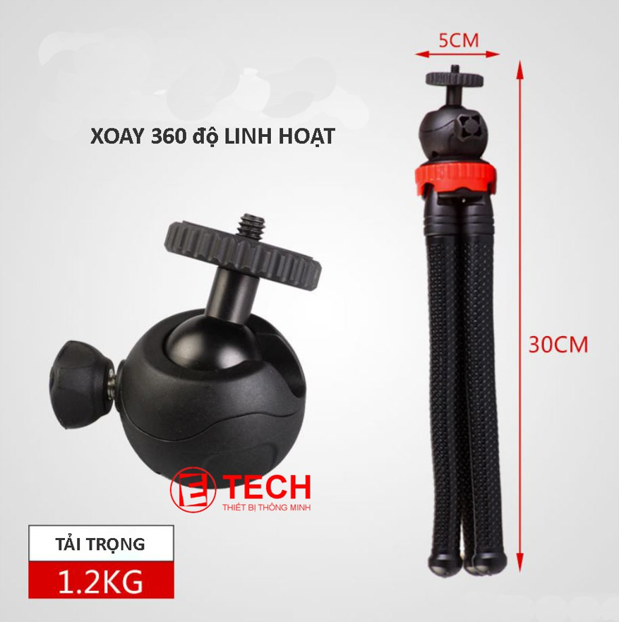 TRIPOD BẠCH TUỘC (CHÂN NHỆN) CHO ĐIỆN THOẠI, MÁY ẢNH, GOPRO