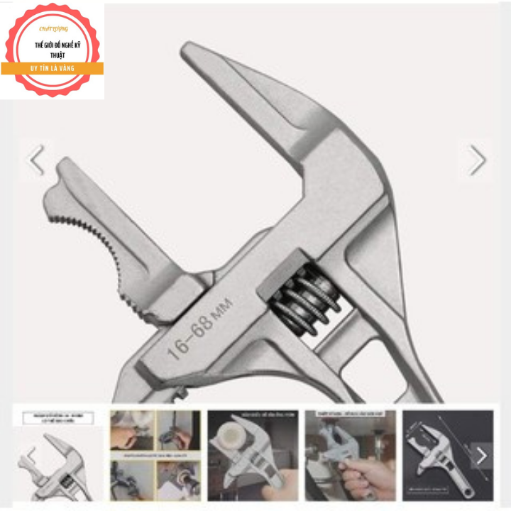 Cờ lê vặn ống nước - Mỏ lết đa năng mở ốc từ 6-68mm (loại mới có răng rất tiện lợi )