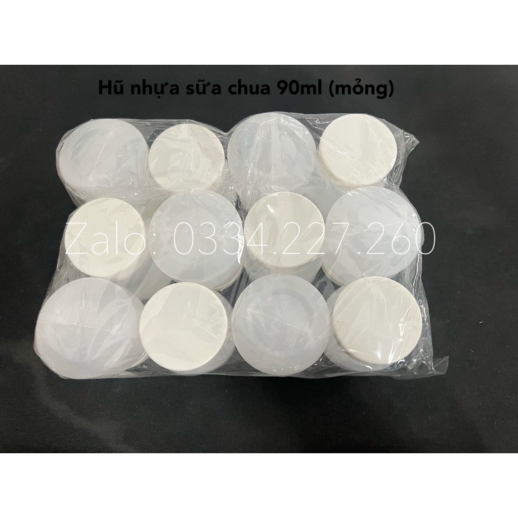 LỐC 12 HŨ NHỰA SỮA CHUA 90ml (Kích Thước 40x45 60mm)