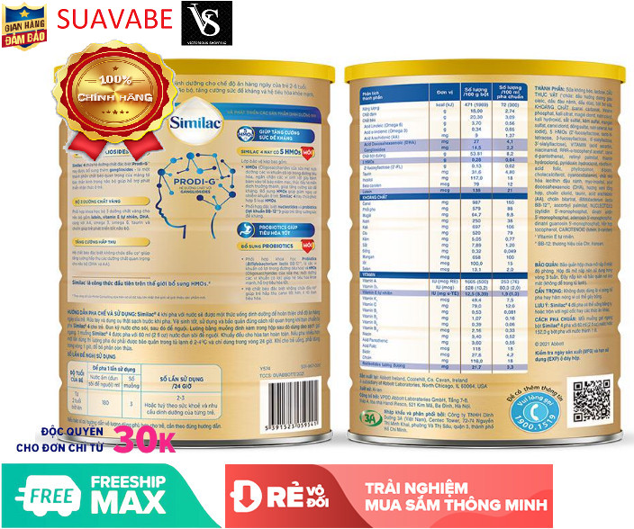 Sữa bột Similac 4 1.7kg/lon Dinh Dưỡng 5G Mới (dành cho bé từ 2 - 6 tuổi)