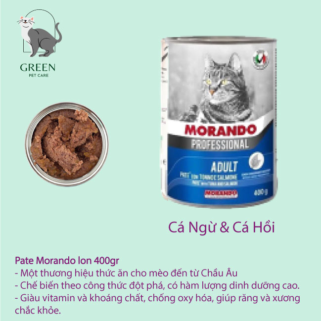 Pate Morando cho mèo đủ vị dạng lon 400gr