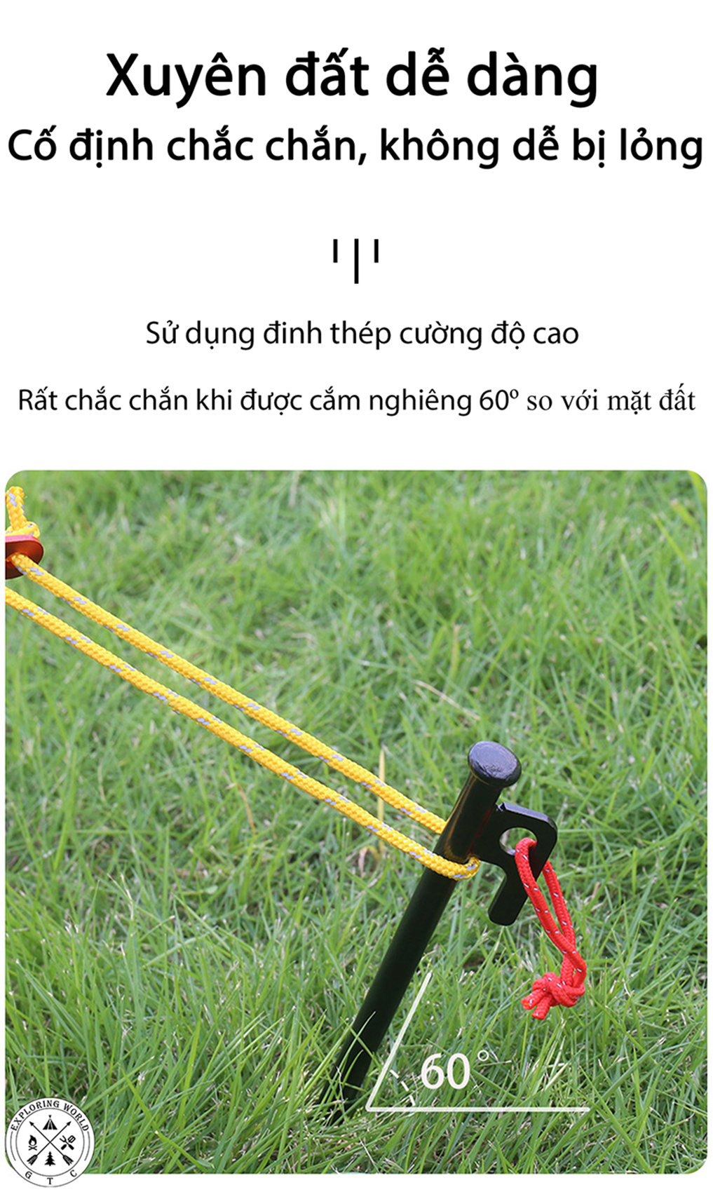 Cọc cố định lều trại - CLS