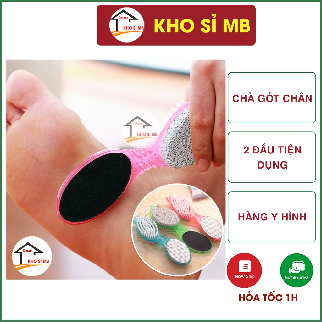 Dụng cụ chà gót chân 2 đầu, bàn chải chà gót chân
