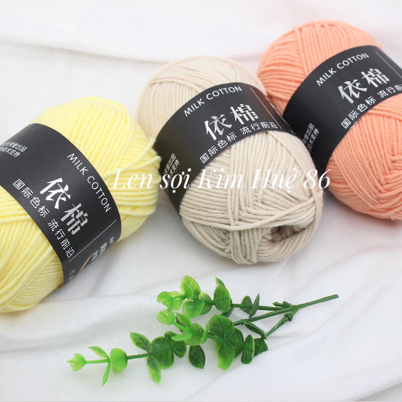 Len milk cotton 50g ( từ màu 61 đến màu 70)
