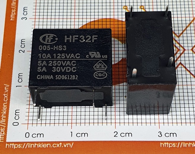 Relay Rơ le 5A 5V (4 chân) JZC/HF32F-005-HS3