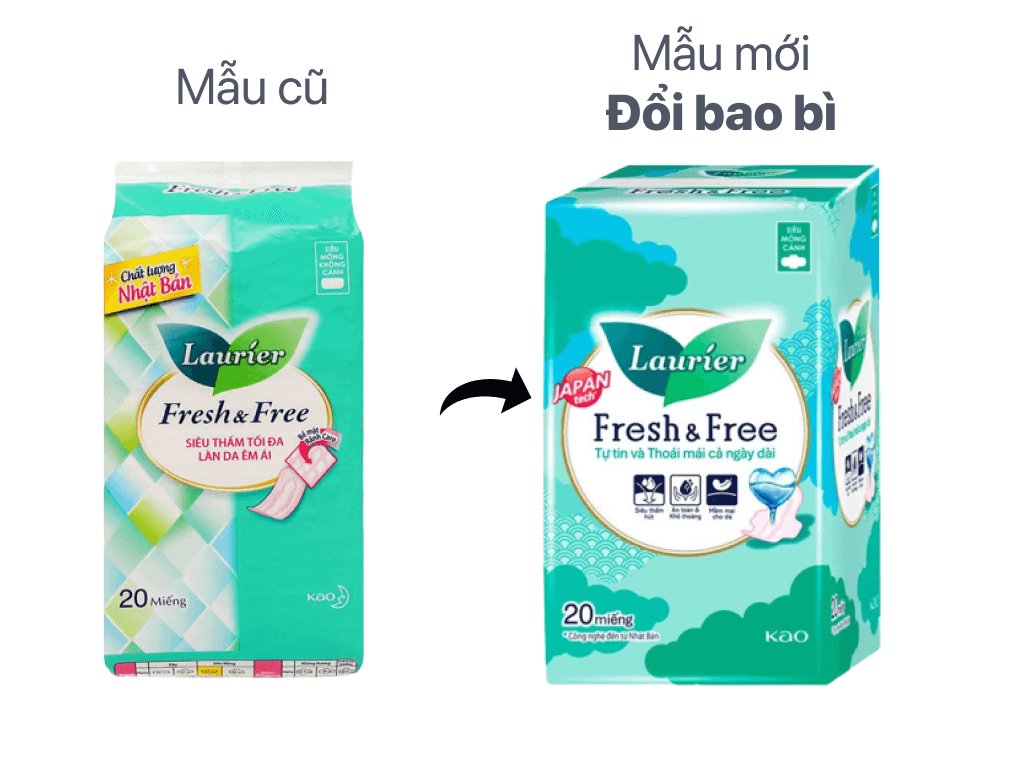 BĂNG VỆ SINH LAURIER SIÊU MỎNG CÁNH 20 MIẾNG
