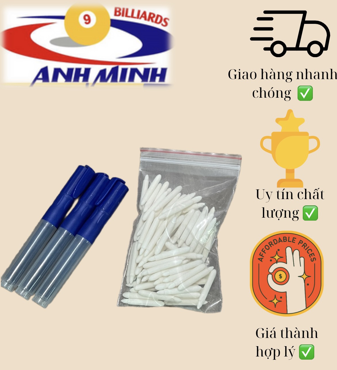 Bút lông nhấn viết bảng (bida) 15k/cây