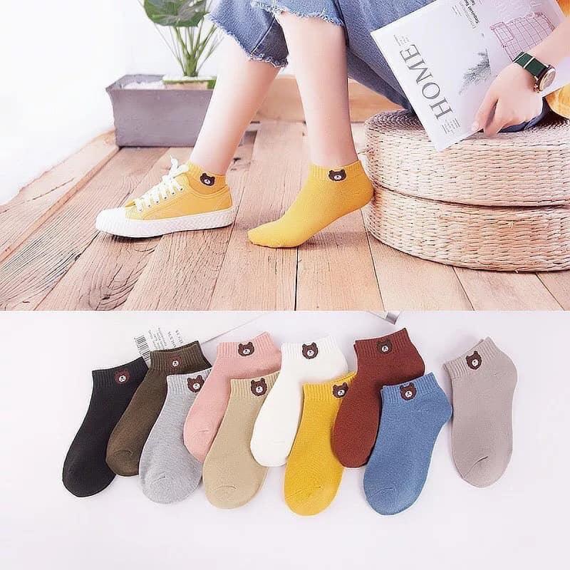 Combo 10 đôi Tất Gấu Brown Hot Hit kèm túi ZIP