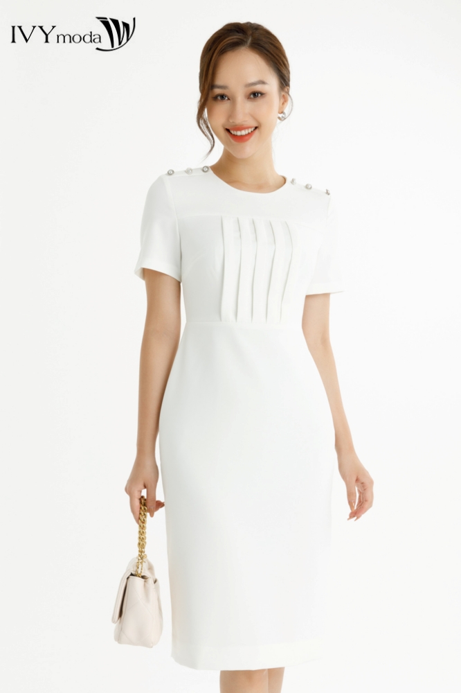 Đầm ôm xếp ly IVY moda MS 48M7644