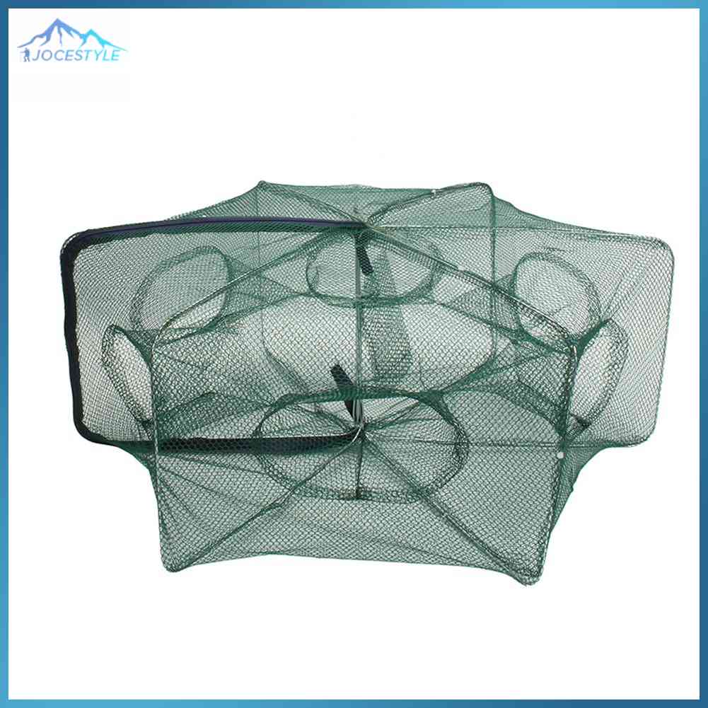 Folding 6 Hole Fishing Net Fish Crab Shrimp Cage Mesh Trap Casting Net