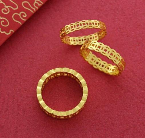 [HCM]Combo 2 Nhẫn kim tiền mạ vàng 24k phong thủy tài lộc may mắn