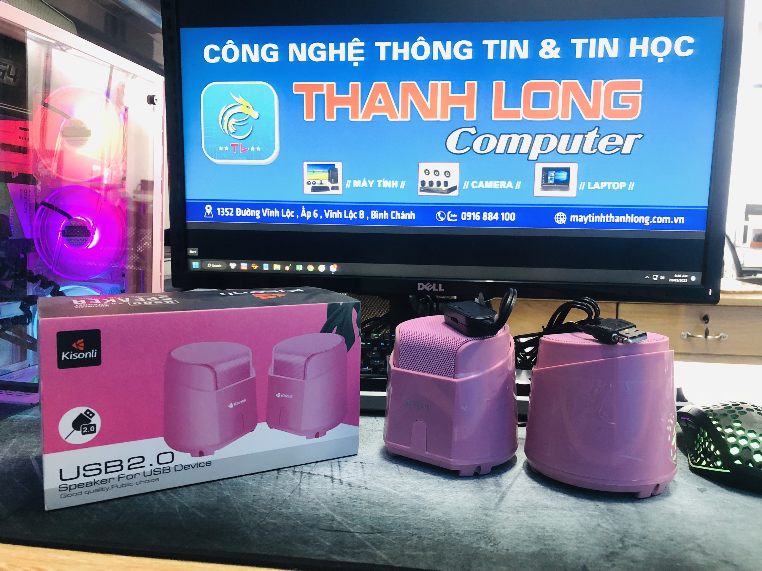 Loa 2.0 Nguồn USB Kisonli K500 Led ( Màu Hồng )