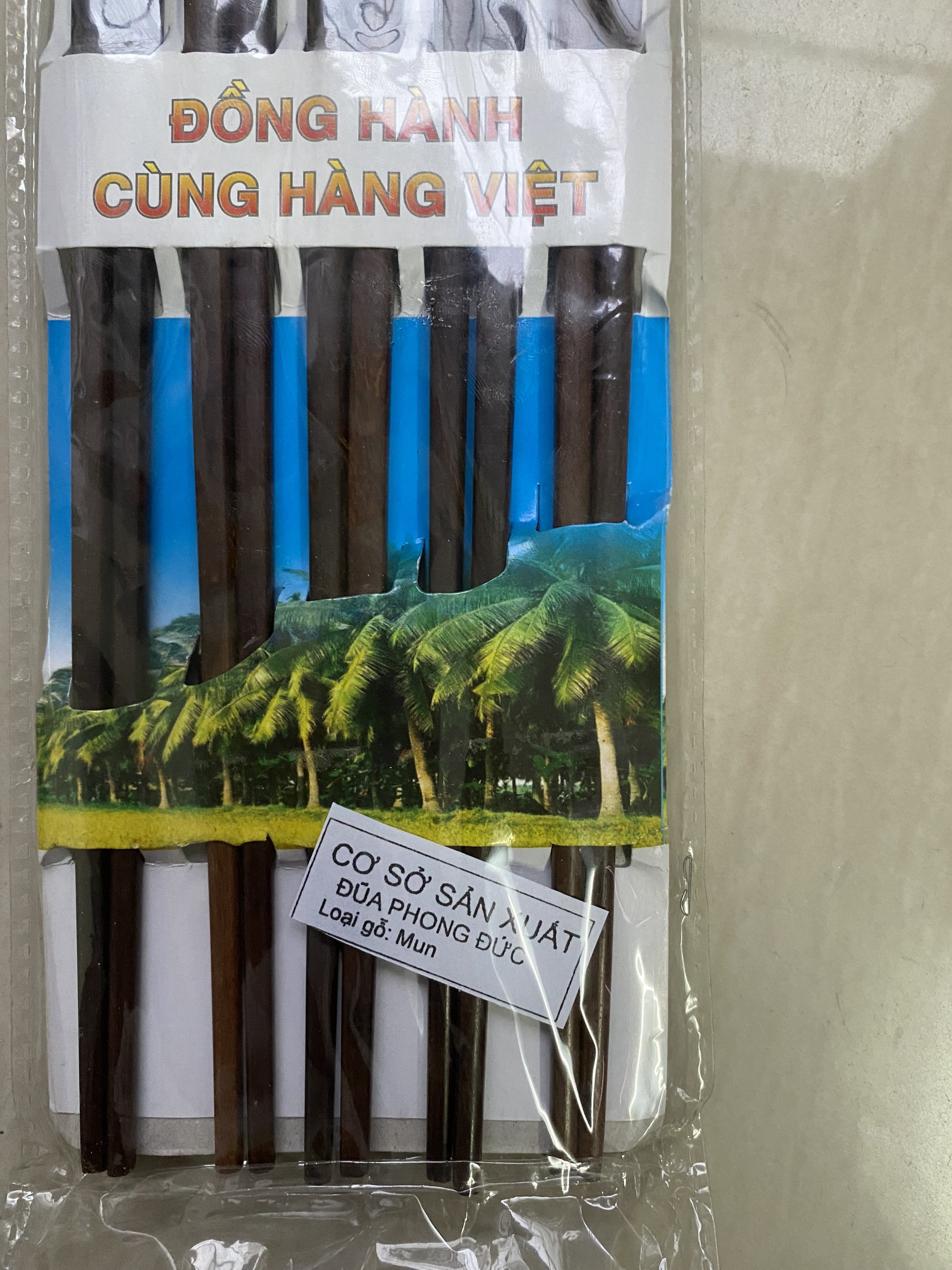 Set Vỉ 10 Đôi đũa gỗ mun cao cấp