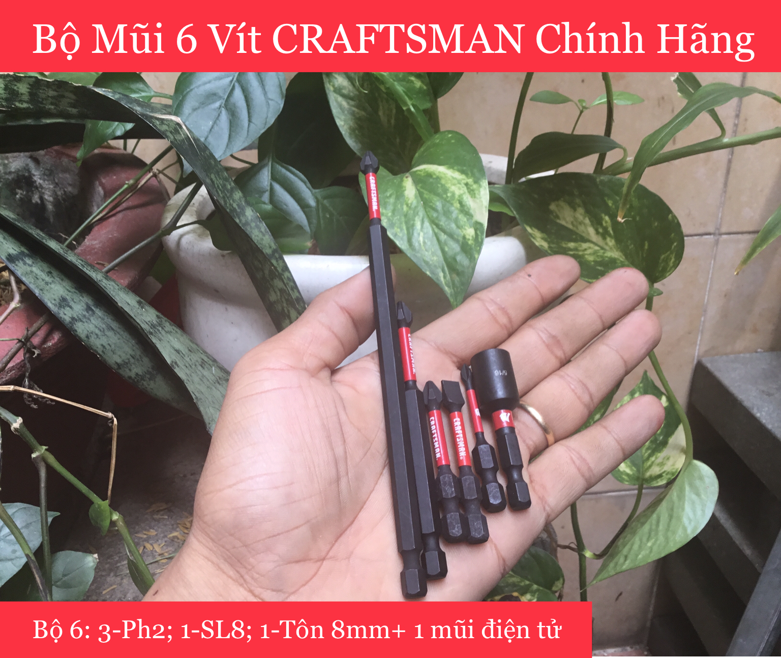 [HCM]Bộ 6 Mũi Vít CRAFTSMAN Chính Hãng Có Từ