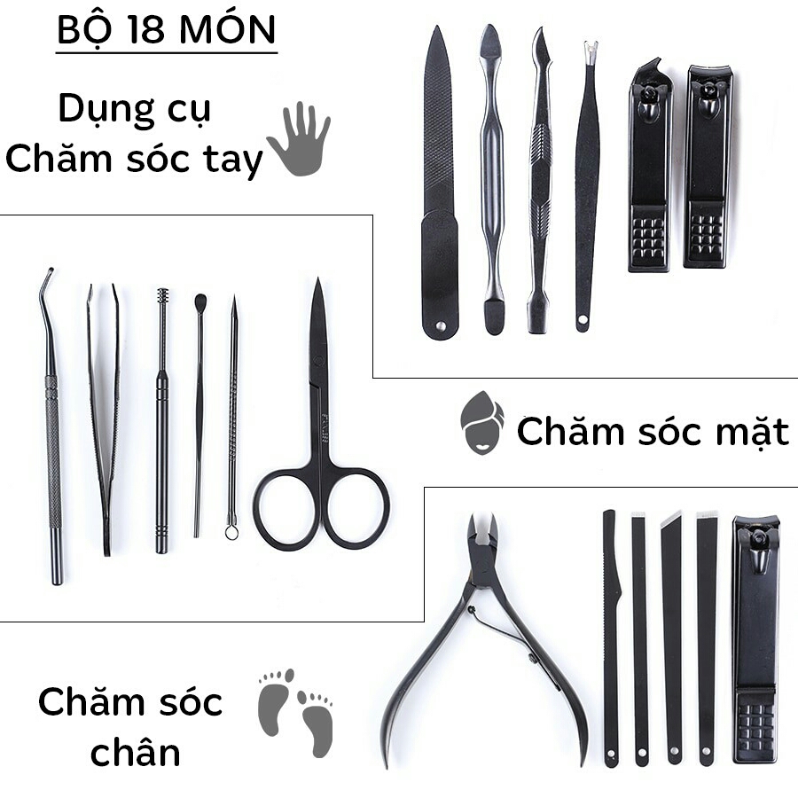Bộ kềm cắt móng tay xịn cao cấp 18 món