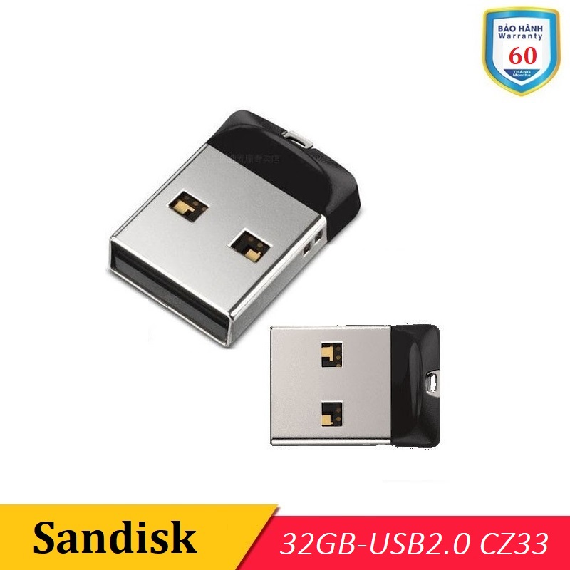 USB 2.0 32GB Sandisk Cruzer Fit CZ33 - BH 60 Tháng