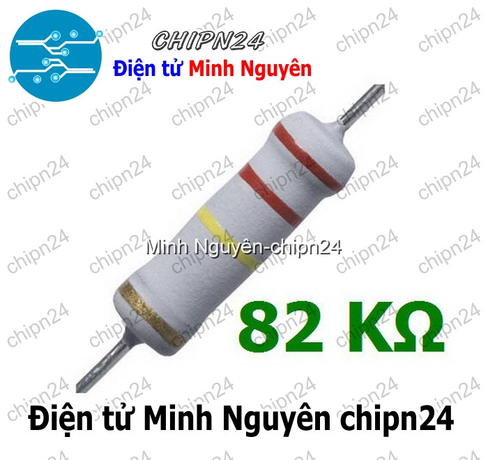 [5 con] (F372) Điện Trở 82K 2W 5% - HH002177