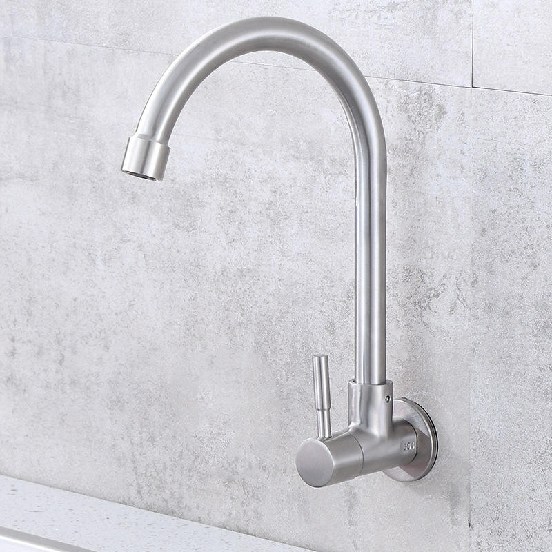 Vòi rửa chén - bát lạnh gắn tường Inox 304