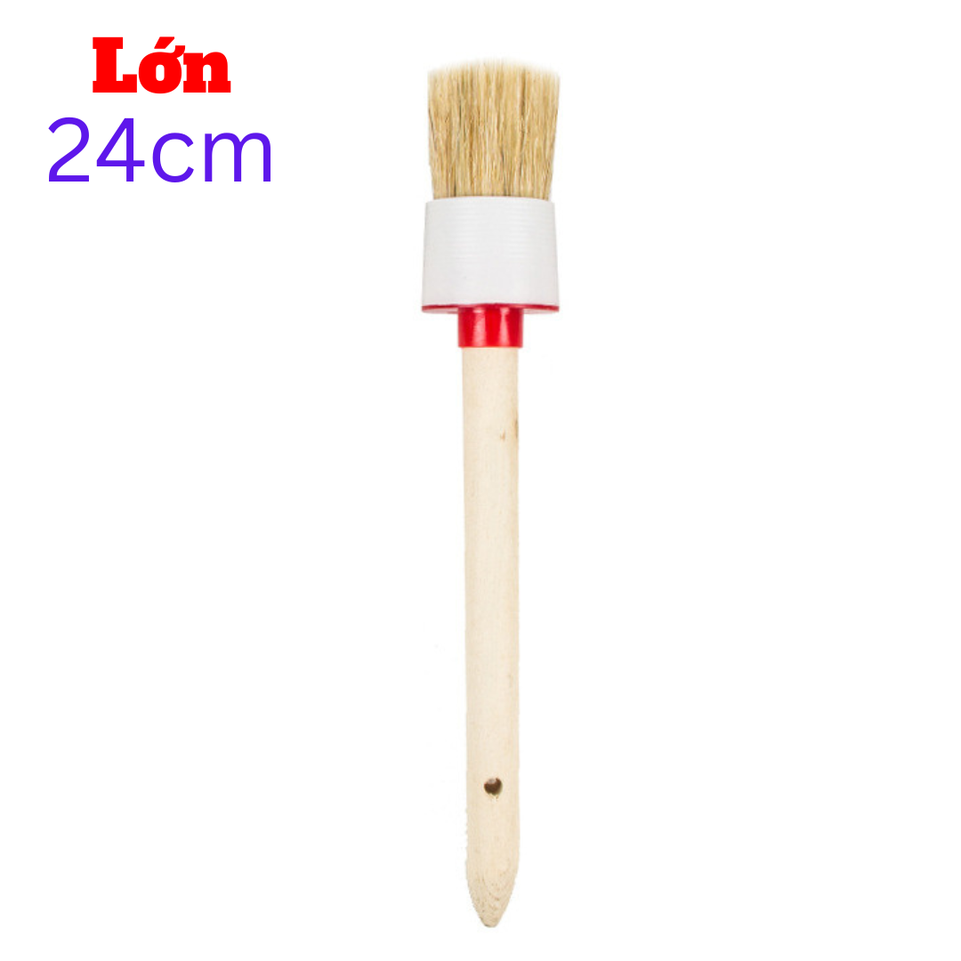 Cọ lông heo cán gỗ vệ sinh chi tiết xe mềm mịn không xước xe