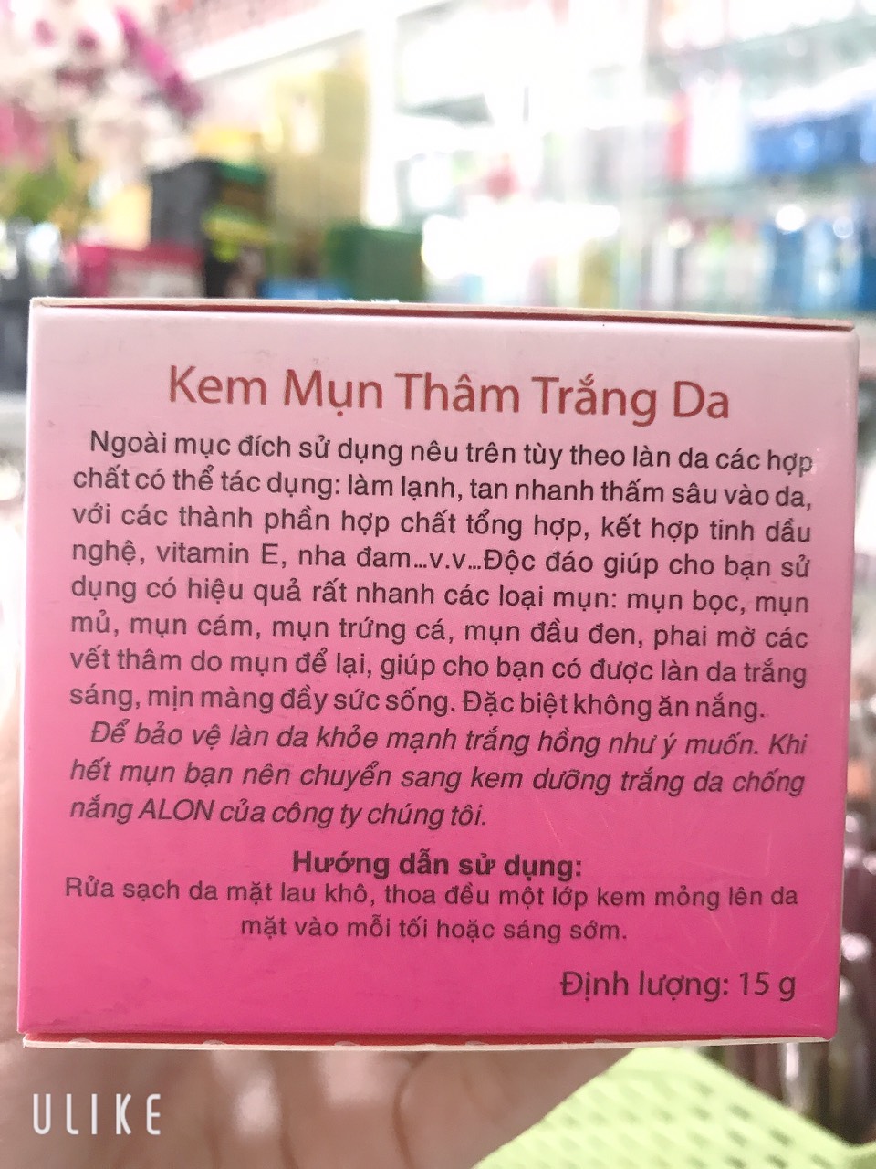 kem hết mụn thâm trắng da Alon vip hủ15g
