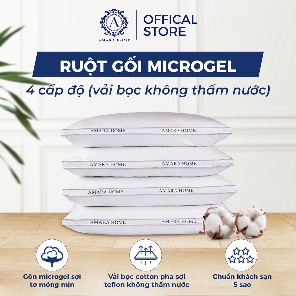 GỐI NẰM MICROGEL 4 CẤP ĐỘ - VỎ BỌC KHÔNG THẤM NƯỚC