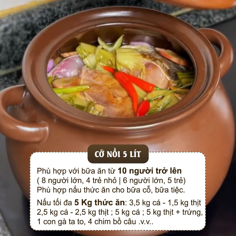 Clay cooking pot hand made NodaCook capacity 5 liter