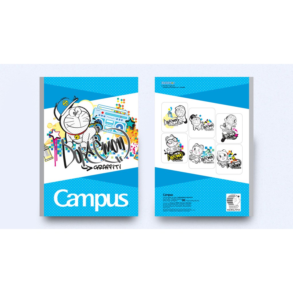 Vở KN có chấm Campus 80 trang Doraemon Graffiti - Văn phòng phẩm Bảo An