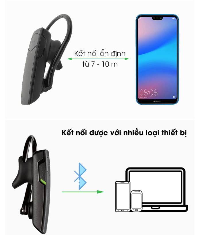 Tai nghe Bluetooth Plantronics Explorer 10 Đen