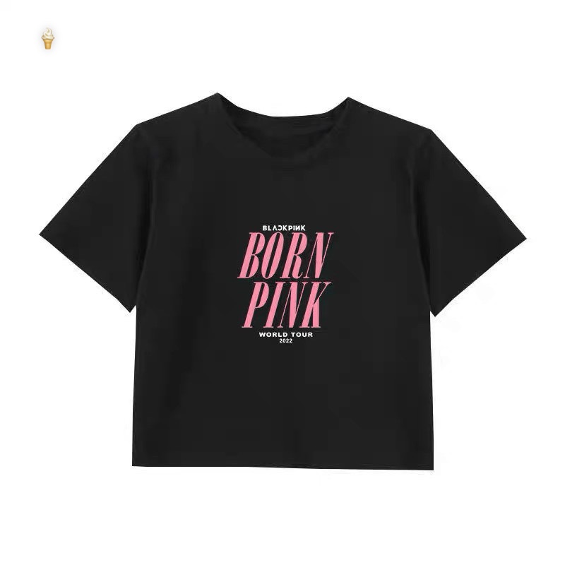 Áo blackpink croptop tay ngắn cực hot , chất thun lụa mềm mát