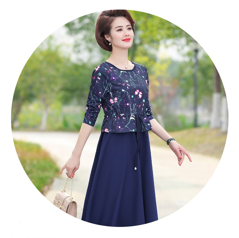 Đầm nữ trung niên tay dài