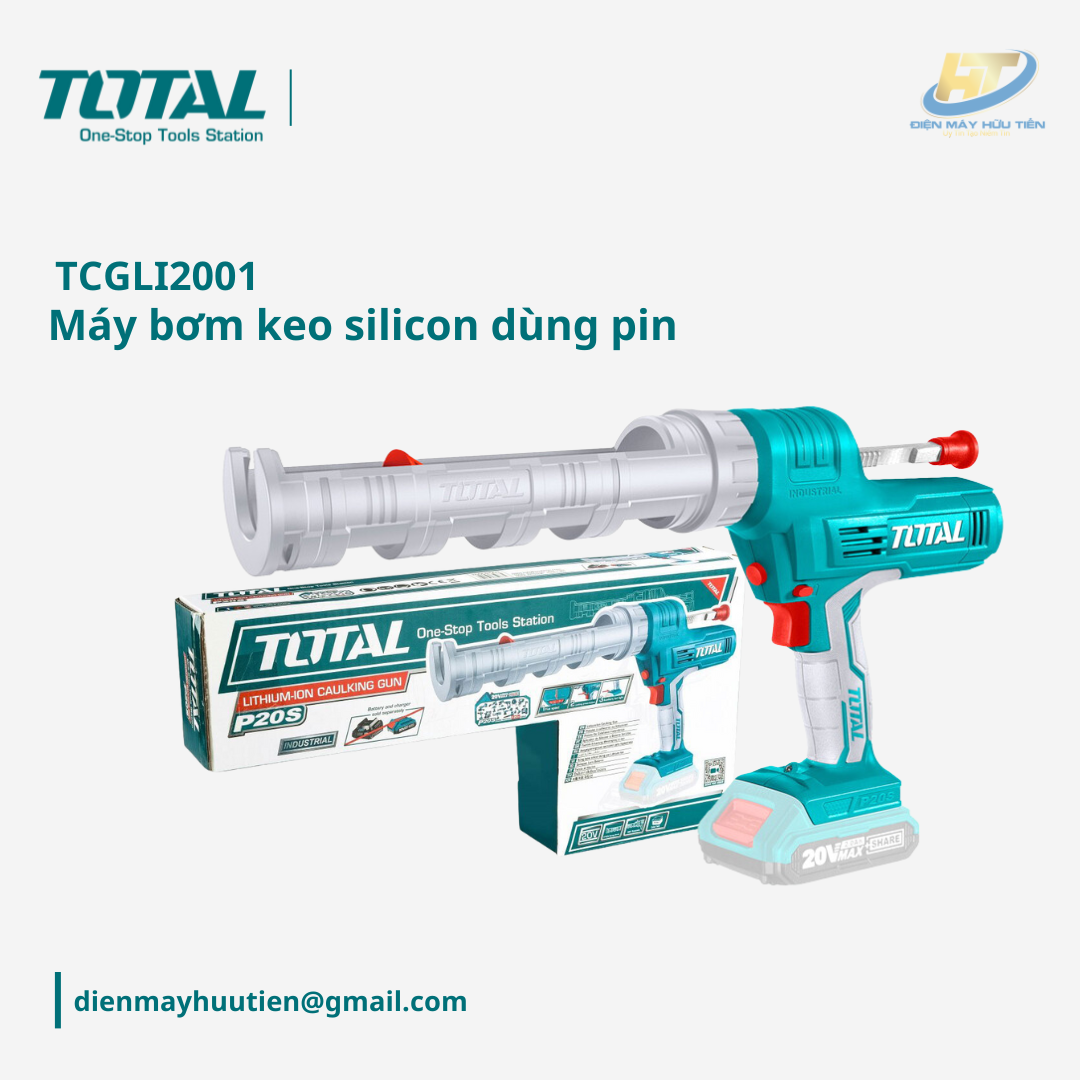 Máy bơm silicol dùng pin Lithium-lon 20V TOTAL TCGLI2001
