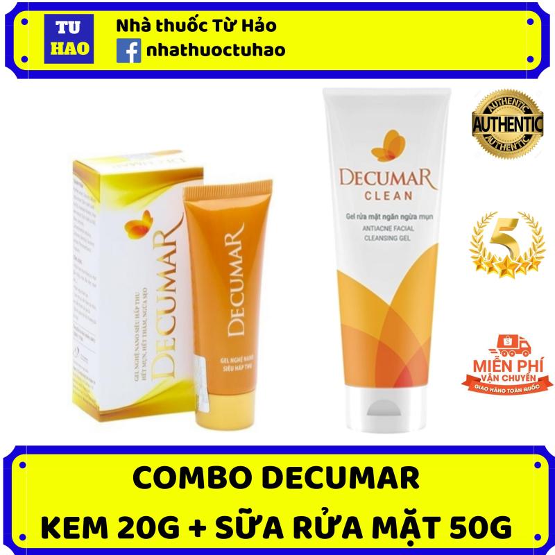 Bộ đôi trị mụn hiệu quả Decumar 20g - Decumar Clean 50g - kem trị mụn, kem trị thâm, kem nghệ decumar, sữa rửa mặt decumar clean