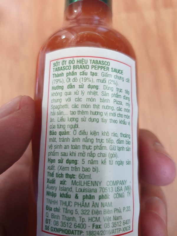 US imported 60ml Tabasco red chili sauce