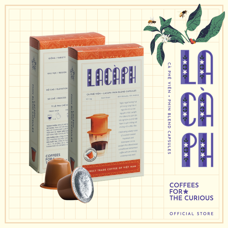 Viên cà phê capsules Lacàph Phin Blend - Hàng chính hãng