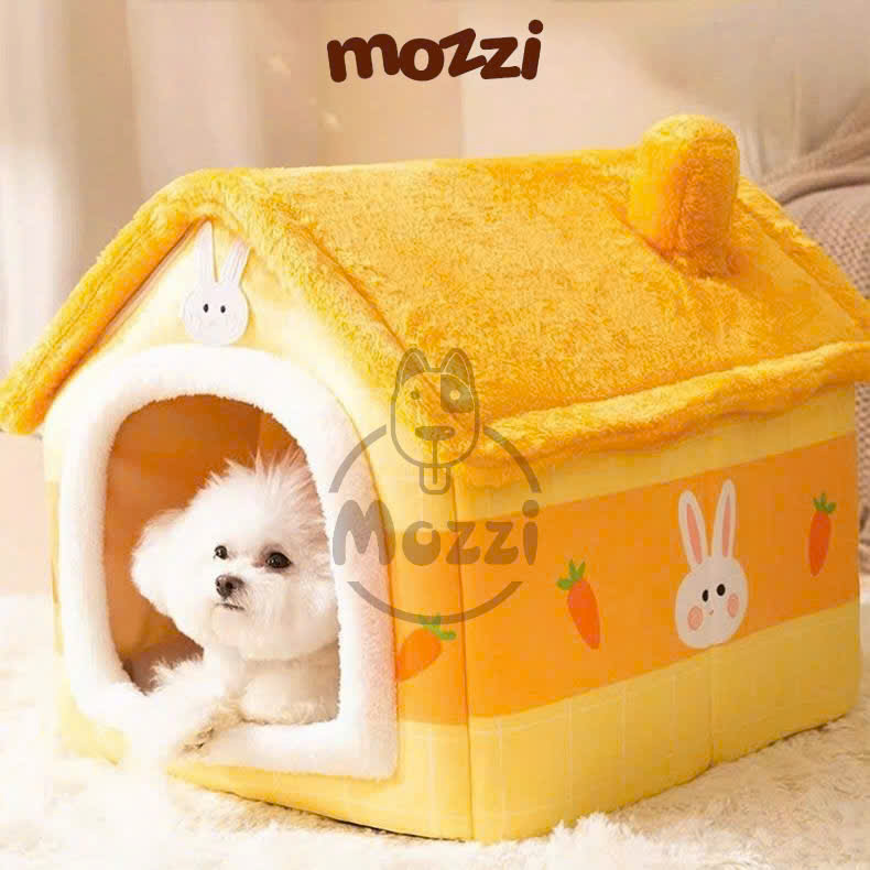 Nhà nệm cho chó mèo có viền bông mềm tháo rời