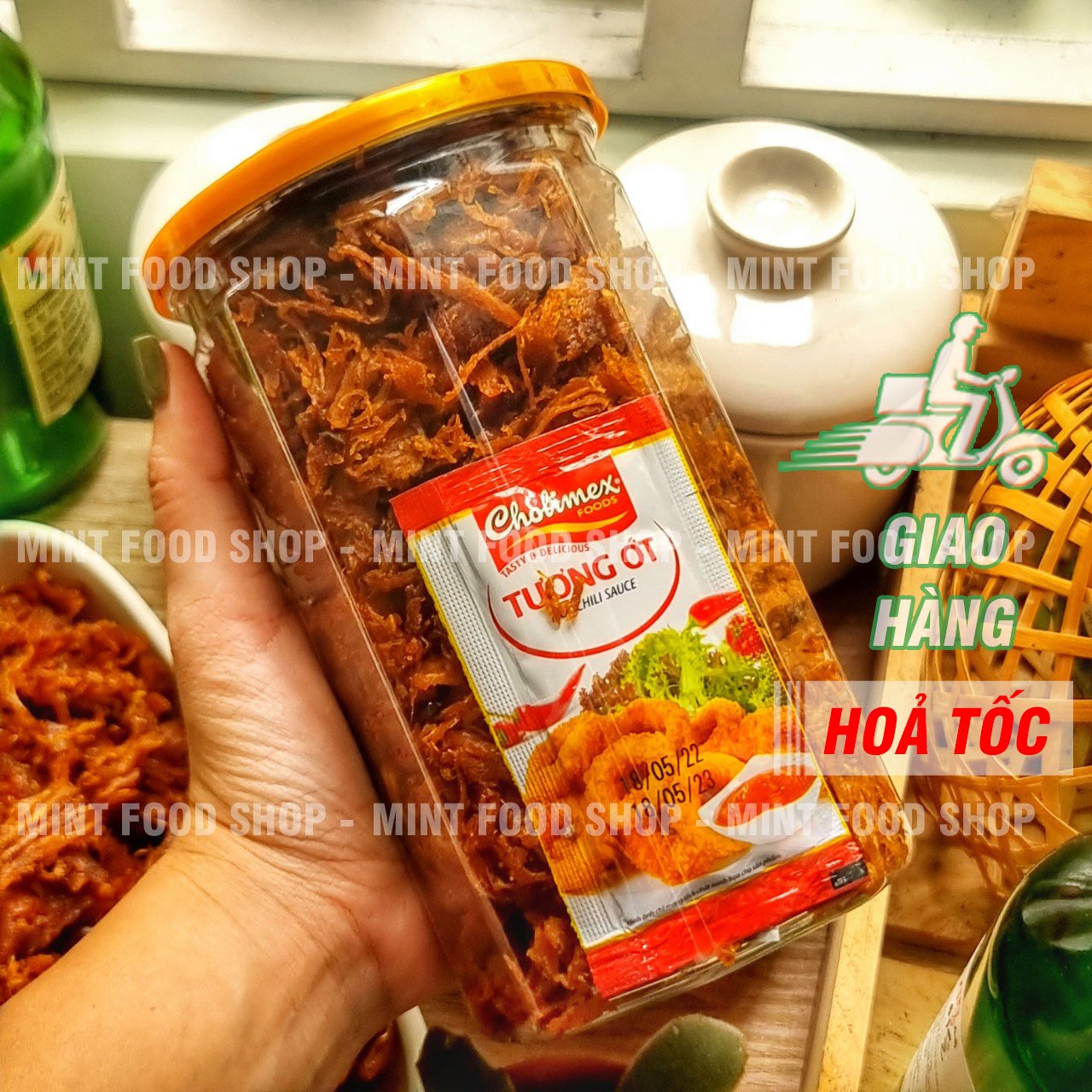 Mực sợi tẩm vị Bình Định Lon 300gram