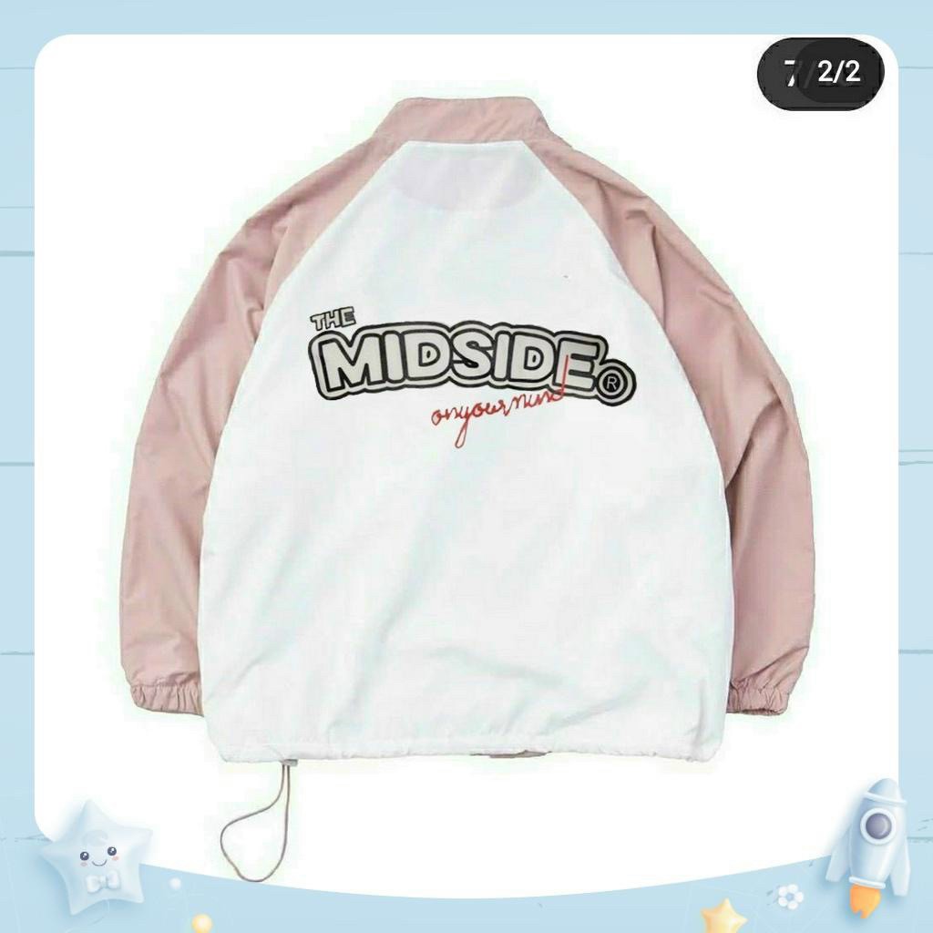 Áo khoác dù tms nam nữ midside form rộng có dây rút line xinh
