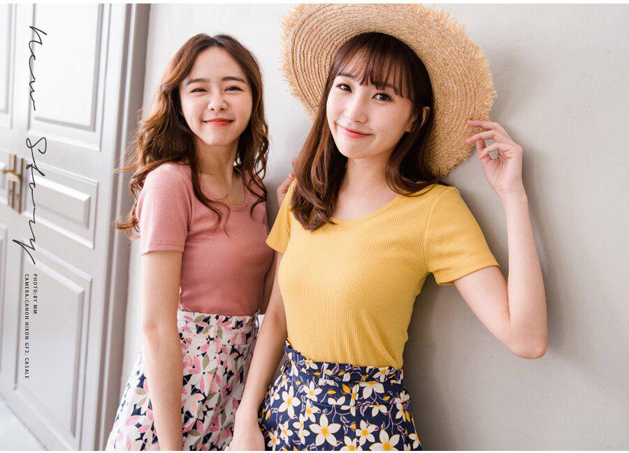 [HCM]Áo Thun Nữ Basic Trơn Cổ Tròn