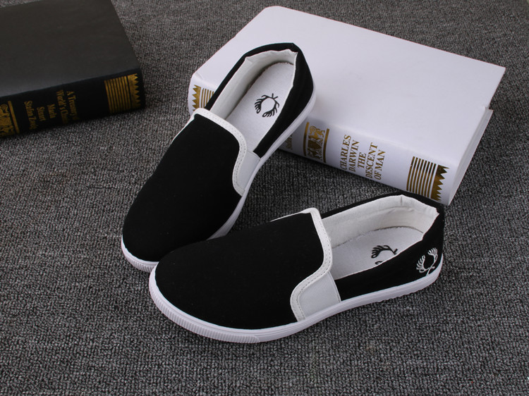 Giày lười nữ vải cotton cao 2p