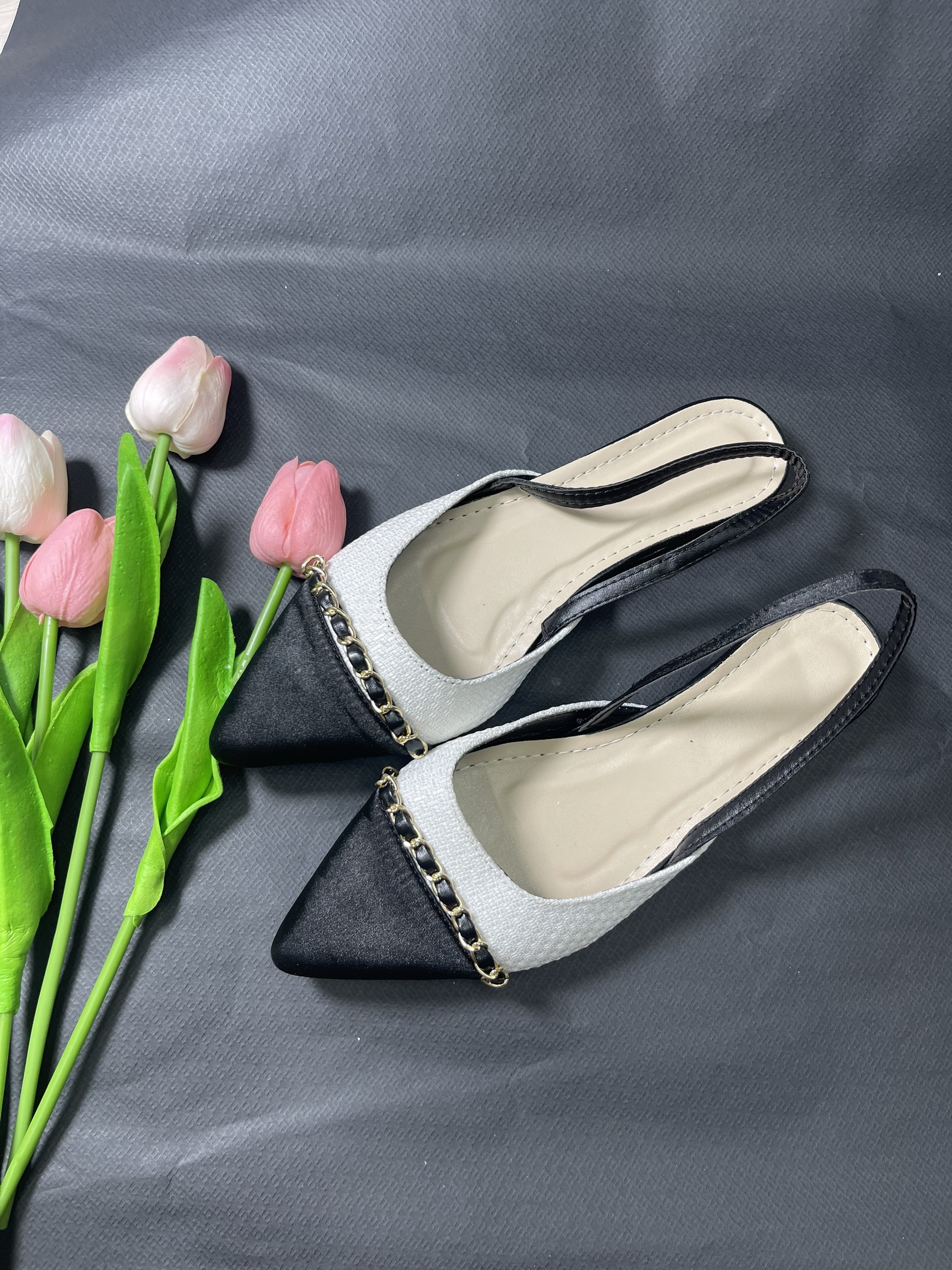 Giày Búp bê Đế Bệt Phối Xích Tiểu Thư H21