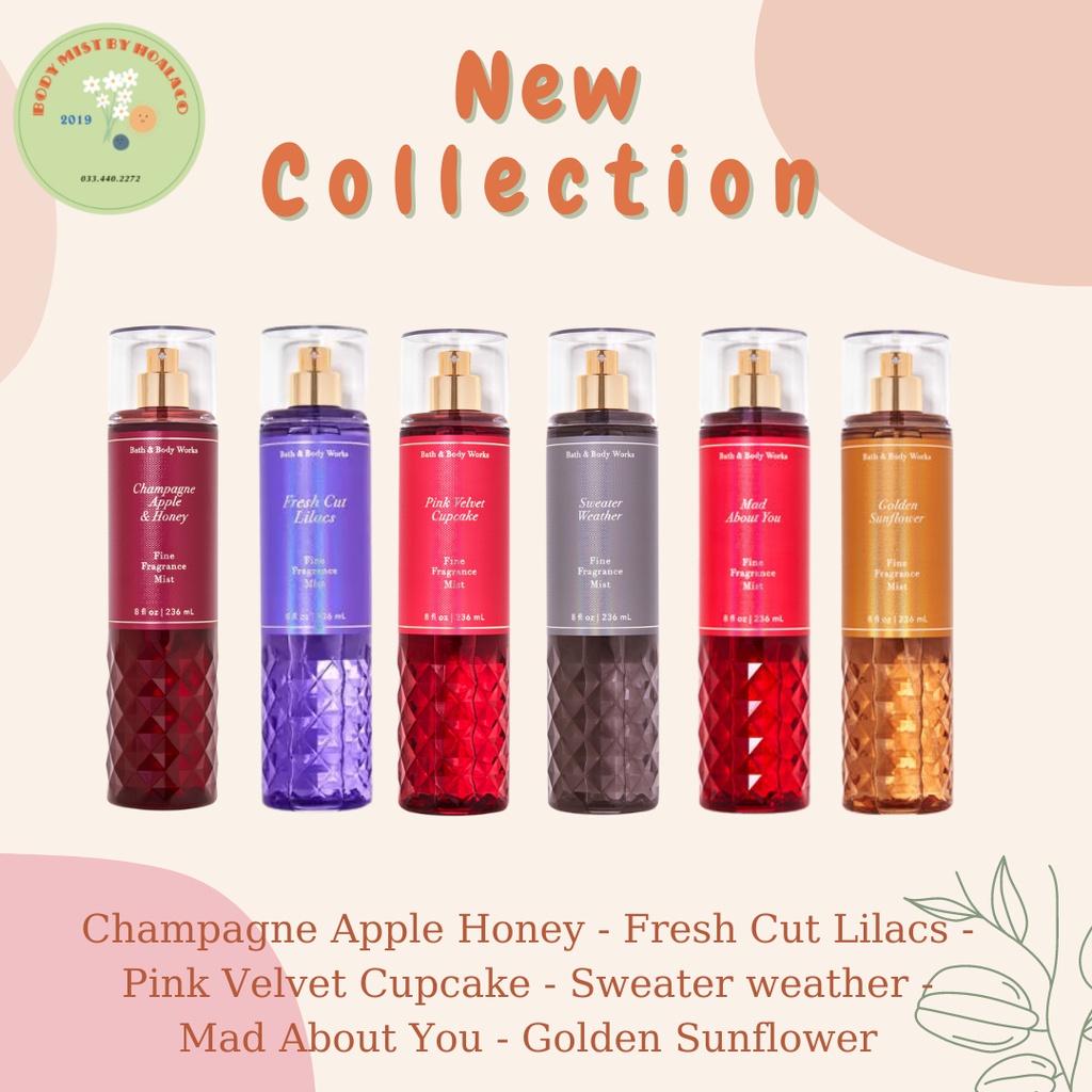 [Tổng hợp 30ML] BODY MIST Bath & Body Works - Xịt thơm cơ thể nhiều mùi