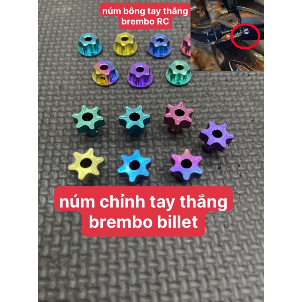 Núm bông vặn của tay Brembo RC , núm vặn tay Billet Titan Gr5