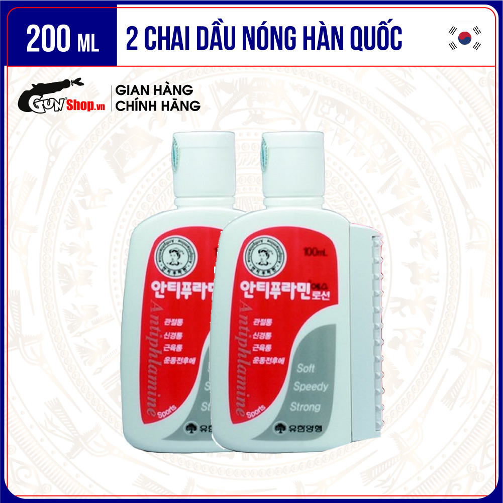 200ml Bộ 2 chai dầu nóng Hàn Quốc xoa bóp massage Antiphlamine Mild Chai