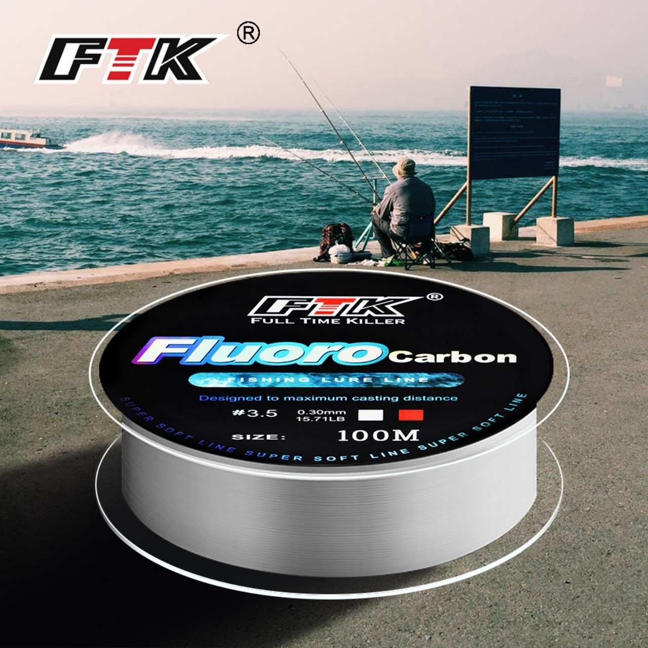 Cước câu cá trục thẻo Fluoro carbon 100m cao cấp