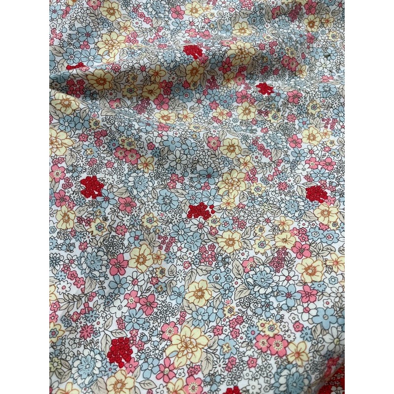 vải thô cotton hoa ella may bộ mặc nhà mềm mát