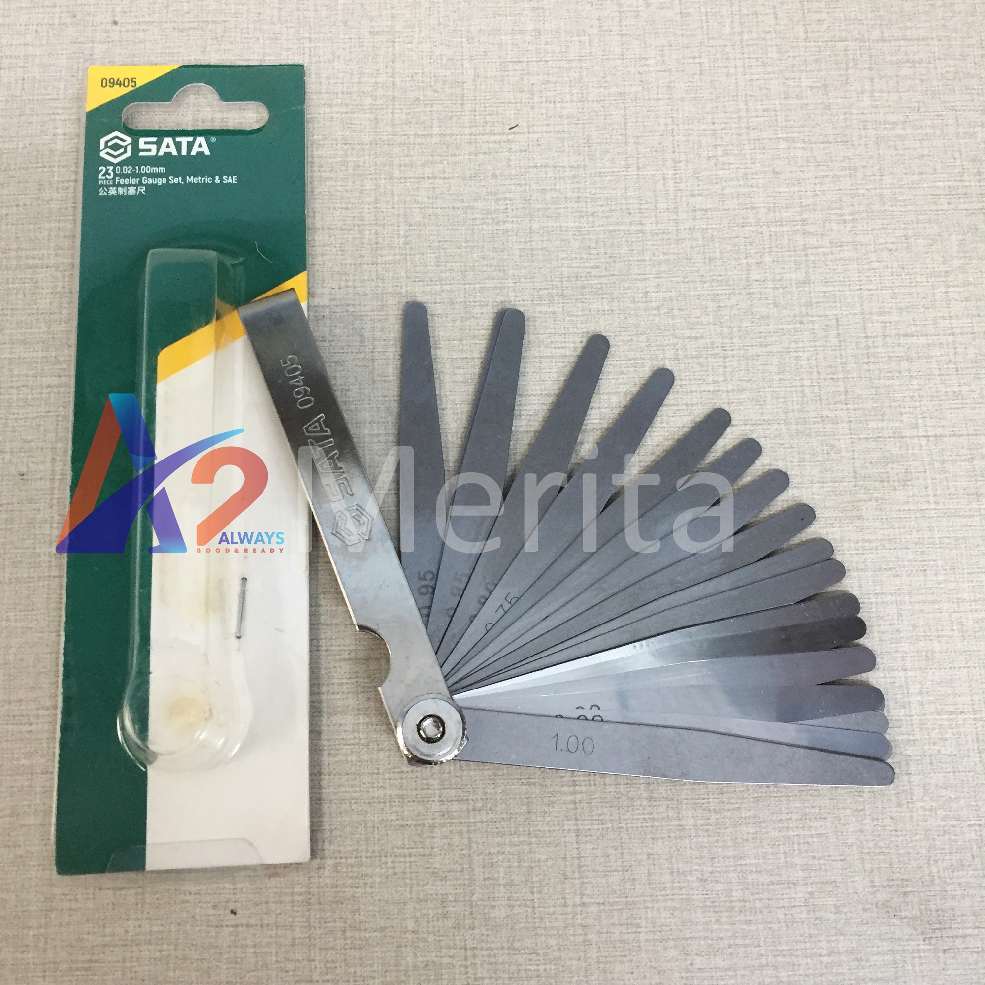 Bộ thước lá đo khe hở cao cấp 23 chi tiết 0.02 - 1mm Sata-09405