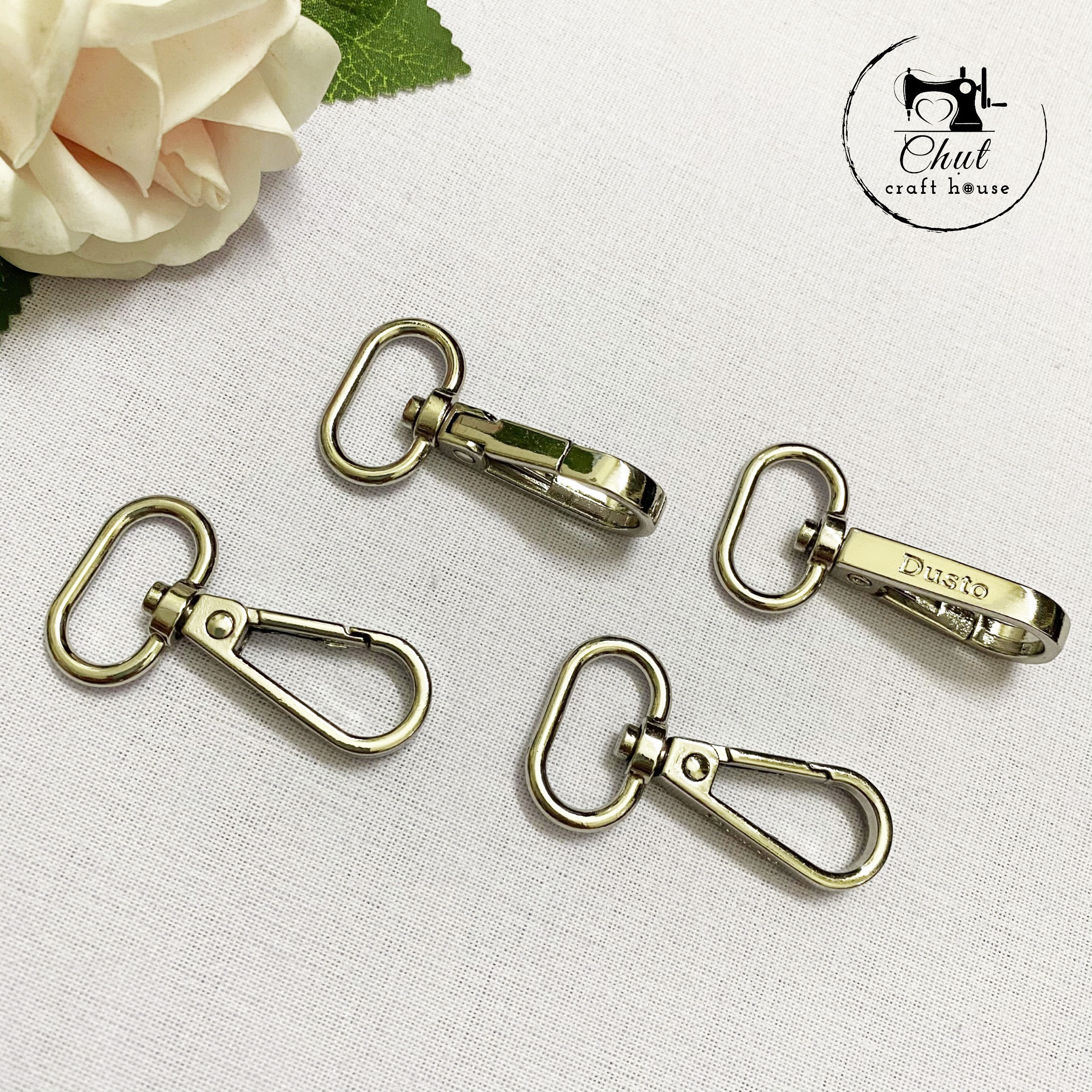 [Set 4 chiếc] Khoen móc càng cua BẠC - Phụ kiện may túi cặp balo - Đủ size Giá xưởng